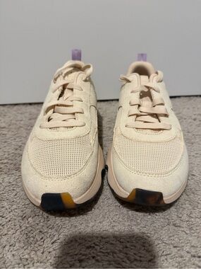 Sorel Cream Lace-Up Women's Sneakers with Purple Heel Tabs
